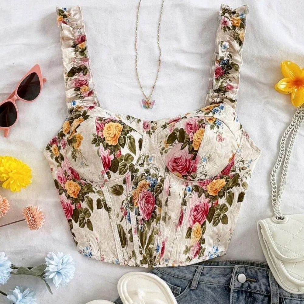 Soleia Floral Print Corset Top - Picture 7 of 7